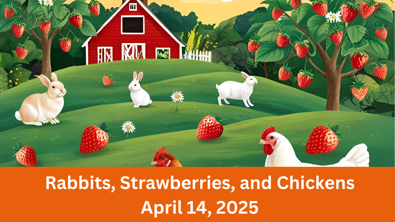 Rabbits Strawberries and Chickens
